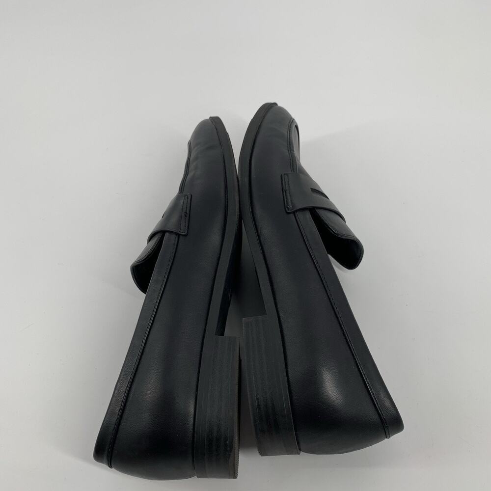 A New Day Pointed Toe Faux Leather Slip On Loafers Size 8 Solid Black Business - Picture 6 of 9